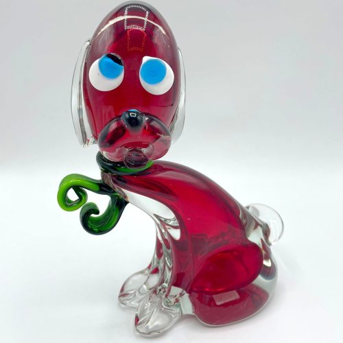 PERRO ROJO DE CRISTAL DE MURANO VINTAGE