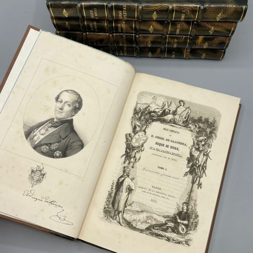 OBRAS COMPLETAS DEL DUQUE DE RIVAS. EN V TOMOS. 1ª EDICIÓN. ILUSTRADA. MADRID. 1854
