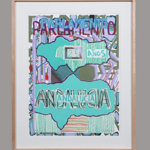 OBRA GRÁFICA DE LUIS GORDILLO FIRMADA. SERIGRAFÍA P/A. CON MARCO