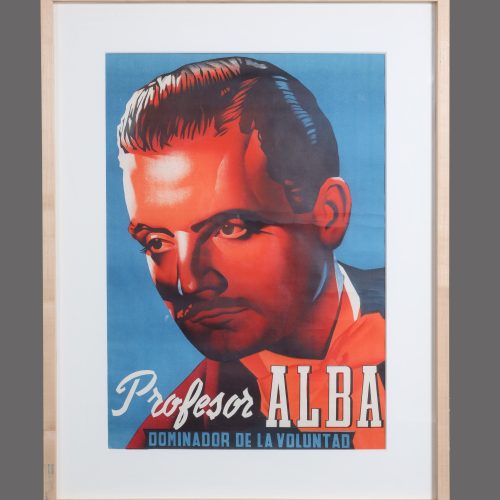 CARTEL VINTAGE DE ARTES ESCÉNICAS. PROFESOR ALBA. CON MARCO