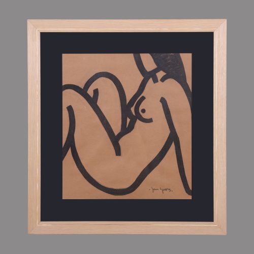 DIBUJO ORIGINAL DE JAN YOORS FIRMADO. CON MARCO. C. 1970